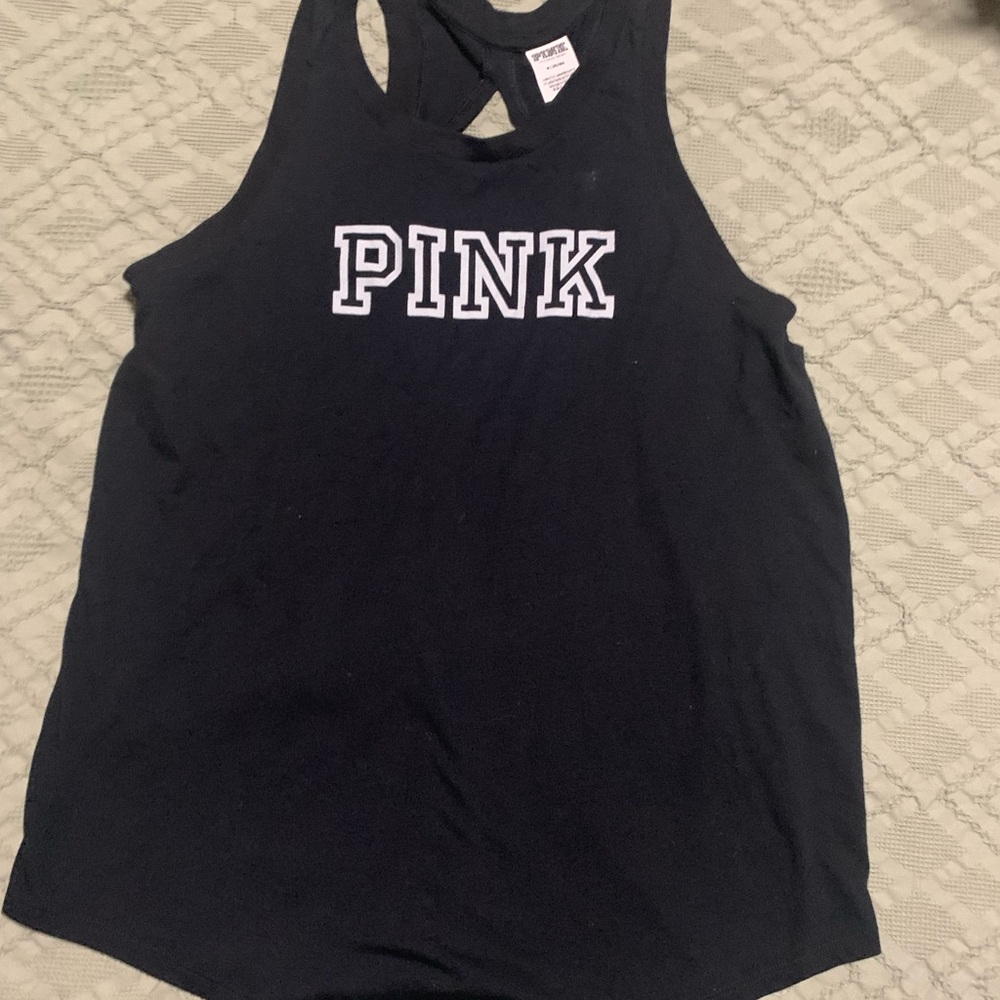 PINK Victoria's Secret Black Sleeveless Cut Out Tank